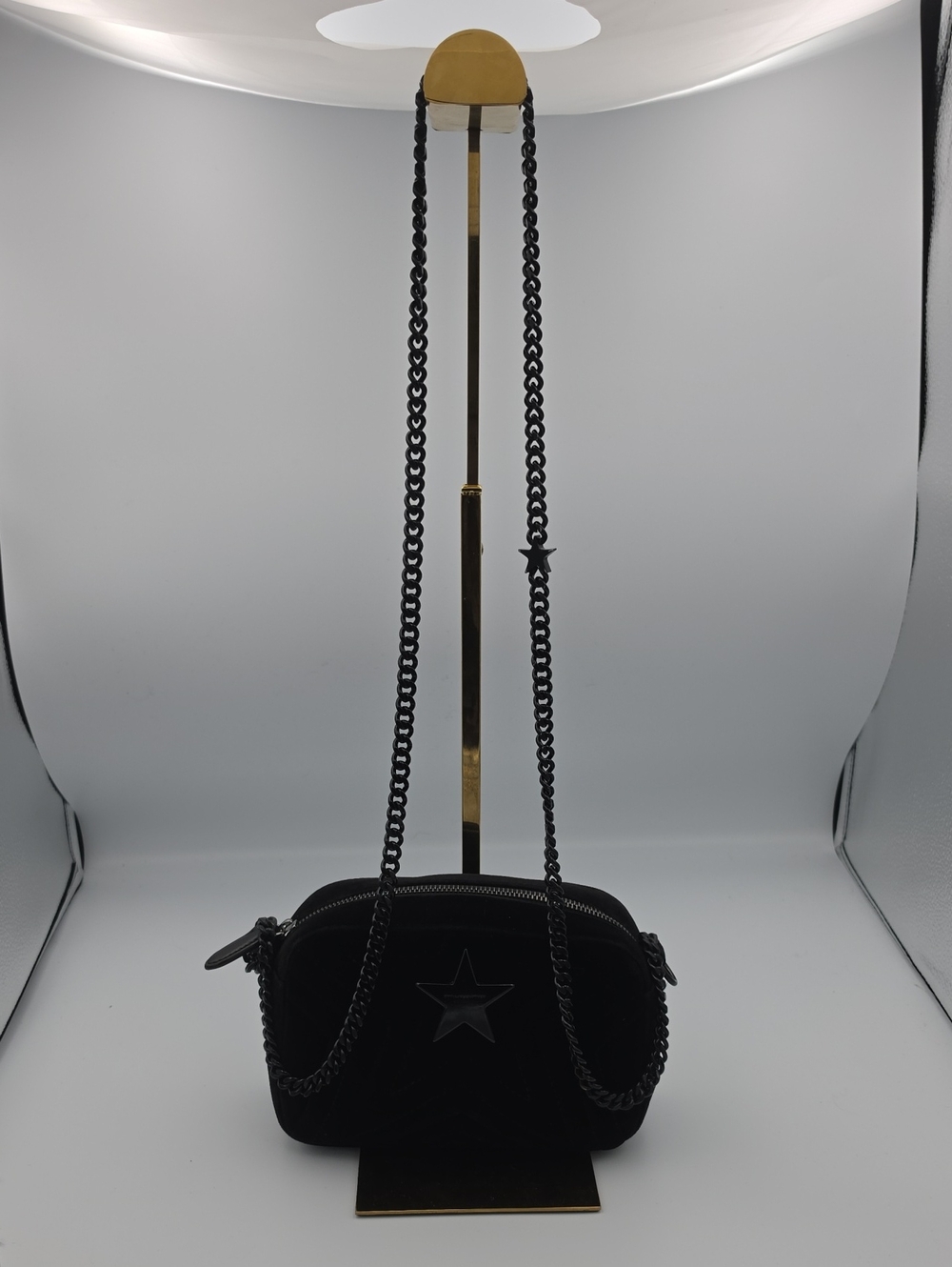 Stella McCartney Black Crossbody Bag with Star Detail